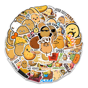 54 pièces drôle pomme de terre PVC étanche graffiti autocollant décoratif pack pour enfants ordinateur portable téléphone vélo voiture guitare cahier - Product Image 3