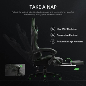 <span class=keywords><strong>Silla</strong></span> de juego <span class=keywords><strong>Razer</strong></span> negra y verde, altavoces de masaje, <span class=keywords><strong>silla</strong></span> de edición de carreras de cuero PU, <span class=keywords><strong>silla</strong></span> de juego Cadeira con reposapiés - Product Image 6