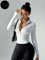 Veste de yoga zippée intégrale grande taille pour femme, coupe ajustée, séchage rapide, cardigan de sport élégant, respirant et léger