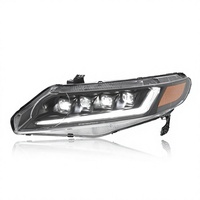Ensemble de phares LED pour Honda Civic 2006-2011 avec lentille à quatre faisceaux et modes DRL bicolores pour les trajets quotidiens