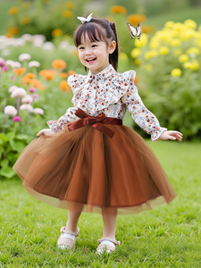 New <strong>Kids</strong> Girls Long Sleeve <strong>Dress</strong> Soft Gauze Belt Casual Comfortable Ventilated Layered <strong>Dress</strong> for Spring Autumn for 2-7 Years - Product Image 6