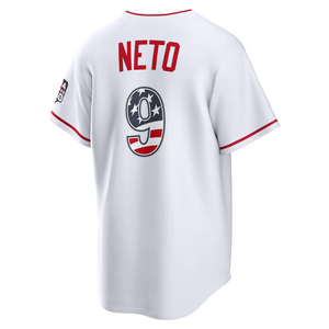 2026 Los Angeles USA 250 Kaos Jersey Baseball Empat Juli Pakaian Kustom Bordir Jahitan Seragam # 9 Neto # 27 Ikan Trout - Product Image 2