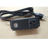 Einbau-Steckdose mit 10A Einzelsteckplatz und 2 USB-Anschlüssen, Flammhemmende Verlängerung, 110-250V Elektrische Desktop-Steckdose für Zuhause und Büro