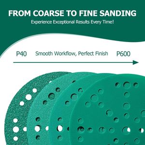 2000 disques abrasifs en film de 6 pouces, 49 trous, grain 240, en oxyde d'aluminium, disques de ponçage ronds pour ponceuses excentriques - Product Image 2