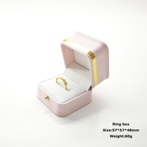 Wholesale Factory Jewellery Gift <strong>Box</strong> Handmade Leather <strong>Jewelry</strong> Travel <strong>Box</strong> Custom Logo <strong>Pink</strong> Ring <strong>Jewelry</strong> <strong>Box</strong> - Product Image 4