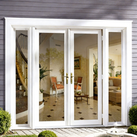 Portes à battants en PVC/UPVC à double vitrage, styles modernes, personnalisables en usine, caractéristiques coupe-vent, surface finie pour maisons et villas