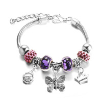 Bracelet unisexe de haute qualité avec fermoir mousqueton électroplaqué perlé 5 couleurs, chaîne serpent réglable et fermoir cœur charmant