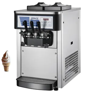 Cửa hàng Sử Dụng Hai Hương Vị Trái Cây Mềm Trộn Đông Lạnh Tiếng Ồn Thấp Ice Cream Making Machine