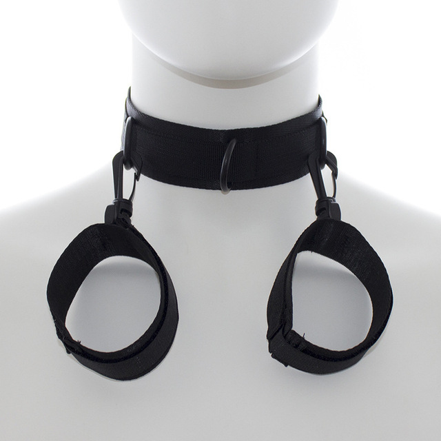 SM Adult Sex Toys Female Nylon Restraint Collar & Handcuffs Model 00013 Not Water Resistant Manufacturer's Direct