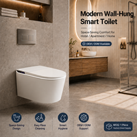 WC intelligent mural allongé avec bidet intégré, chasse d'eau automatique, siphon en P, siège chauffant, télécommande, OEM ODM