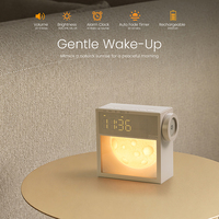 Lampe de chevet intelligente Touch Moon Light avec chargeur sans fil 15W, machine à bruit blanc 20 sons et veilleuses LED tactiles