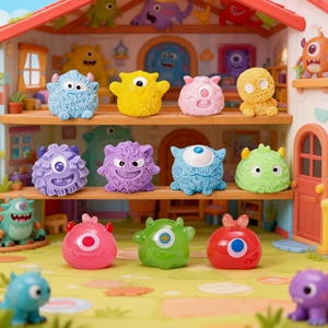 Tendenza 2026: Piccolo Mostro Goth Pastello, Ciondoli in Resina Luminosi a Forma di Caramella, Decorazione per Sala Giochi che si Illumina al Buio - Product Image 3