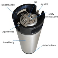 Fût à bière Ball Lock (Corny) avec tête de distribution dédiée