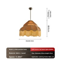 Lustre de style vintage en forme de pétale avec pompons pour la décoration de la maison, de la chambre, du bar et du restaurant