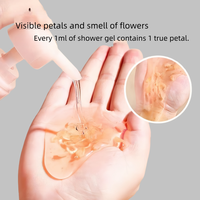 Coffret de gel douche et de lavage corporel nourrissant anti-âge à base de pétales de fleurs naturelles, cadeau de Noël luxueux pour femmes, tous types de peau