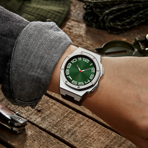Kit de modification de luxe Bracelet de montre en silicone pour <span class=keywords><strong>Samsung</strong></span> Galaxy Watch Boîtier en acier inoxydable <span class=keywords><strong>43</strong></span>/47mm Bandes de cadre de lunette - Product Image 3