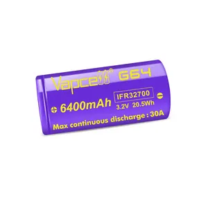 도매 3000 사이클 3.2V 32700 6400mAh 충전식 LiFePO4 배터리 DIY 30A 전원 모터 전자 자전거에 대 한 고성능 배터리