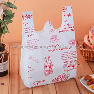 HDPE Carrier Bag Supermercado Compras Vest Handle T-shirt Promoção Saco De Plástico