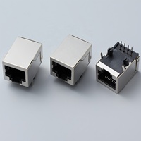 Connecteur RJ45 blindé, prise Ethernet horizontale, hauteur 21 mm, 8P8C, pieds avant et arrière, prise réseau