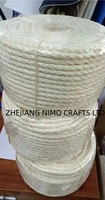 Corde en fibre de sisal blanchie 100% naturelle, corde de Manille torsadée à 3 brins, corde de chanvre recyclable pour l'amarrage maritime