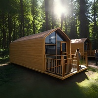 Maison préfabriquée modulaire de luxe, imperméable, écologique, à structure triangulaire en acier, mini-maison portable, cabane biomimétique portable