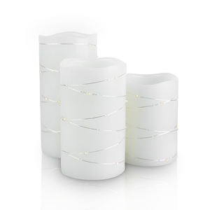 מכירה לוהטת מחרוזת אורות מותאם אישית שנהב אמיתי שעוות עמוד דקורטיבי מנורות led נרות סט - Product Image 2