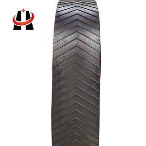 Bande transporteuse industrielle durable à motif chevron <span class=keywords><strong>pour</strong></span> le déchargement de céréales et de soja en port - Product Image 1