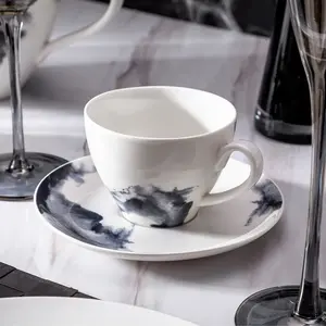 Nordic Porselein Koffie Thee Schotel En Kopje Keramische Kop En Schotel Matte Koffie Cup Set