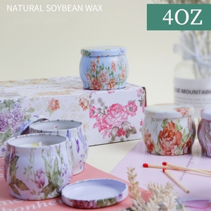 Bougies parfumées Coffret cadeau avec fleurs séchées Lot de 6 bougies d'aromathérapie en cire de soja pour la maison Anniversaire <span class=keywords><strong>SPA</strong></span> parfumé avec boîte cadeau - Product Image 2