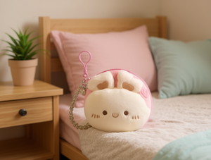 Borsa rotonda in peluche da 10 cm, giocattolo morbido a forma di cartone animato per bambini e ragazze - Product Image 2