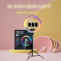2025factory Lampu Cincin RGB 20 Inci untuk Live Streaming & Video 480 LED CRI Tinggi Ra>80 Desain Portabel