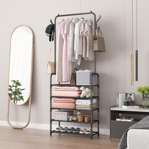 Organizador de ropa, estante de almacenamiento multicapa, tipo de pie, diseño minimalista portátil para uso en dormitorio y balcón - Product Image 4