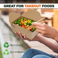 Boîtes à emporter en papier de 48 oz, boîtes à repas en kraft, boîtes alimentaires jetables pour la restauration et la vente à emporter