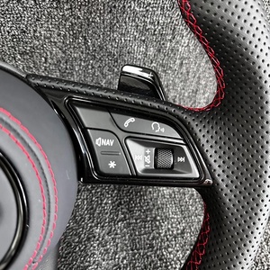 พวงมาลัยทรงสปอร์ตแบบดัดแปลง หนัง Nappa แท้ เย็บลายเพชรแดง พร้อม Paddle Shifter สำหรับรถยนต์ Audi A/<span class=keywords><strong>Q</strong></span>/S/<span class=keywords><strong>RS</strong></span> Series - Product Image 3