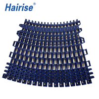 Cinta transportadora de plástico modular Har 3812 Series Flush Grid para transportadores en espiral congelados