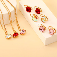 Ensemble de bijoux de haute qualité plaqué or, pendentif carré géométrique, collier et boucles d'oreilles, ensemble de bijoux en acier inoxydable, bijoux tendance