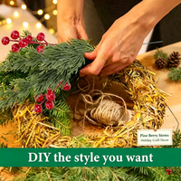 Bouquet de branches de cyprès artificielles avec baies rouges, vente chaude, décoration de Noël, Halloween, centre de table intérieur, vente en gros