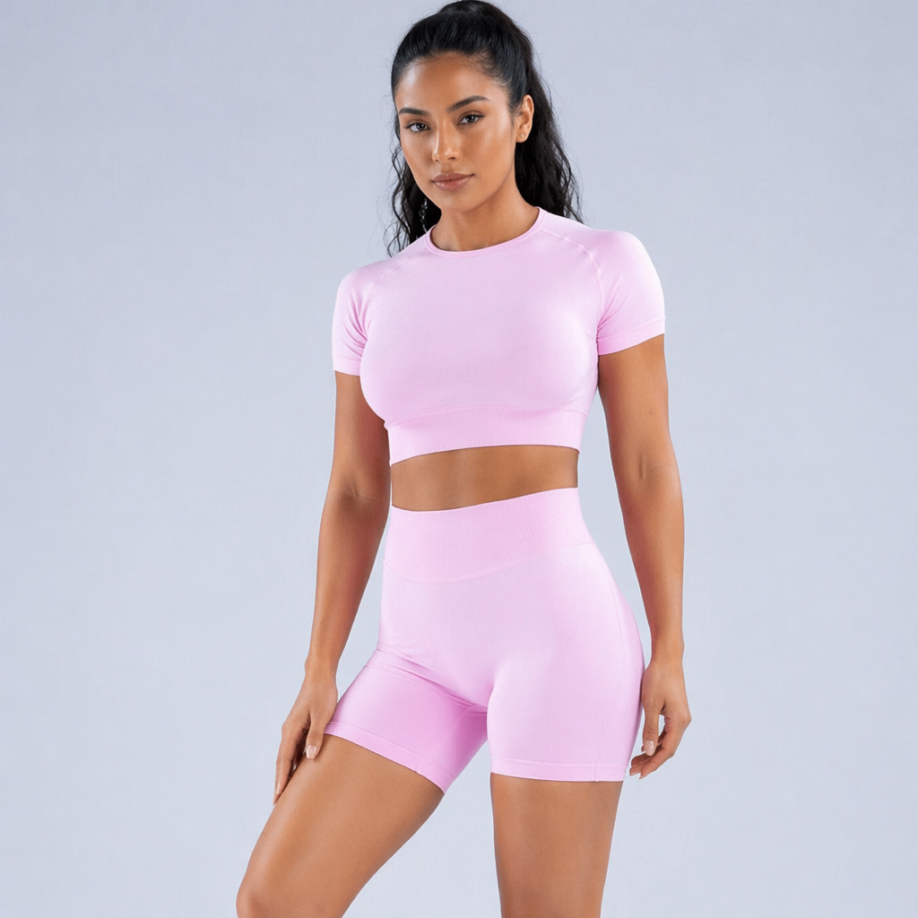 Hot Selling Women's Sweat-wicking Breathable Sports Crop Top Lightweight Quick Dry Seamless Yoga Fitness Short Sleeve T-shirts