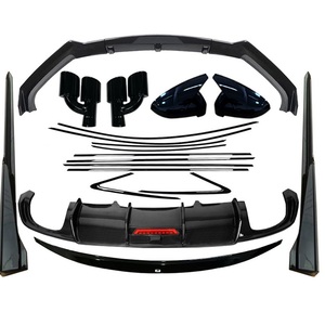 Difusor Trasero Exterior Negro Brillante A4 S4, Alerón, Puntas <span class=keywords><strong>de</strong></span> Escape, Estilo <span class=keywords><strong>Fibra</strong></span> <span class=keywords><strong>de</strong></span> Carbono, Kits <span class=keywords><strong>de</strong></span> Carrocería para Audi A4 S4 B9 2017-2020 - Product Image 2