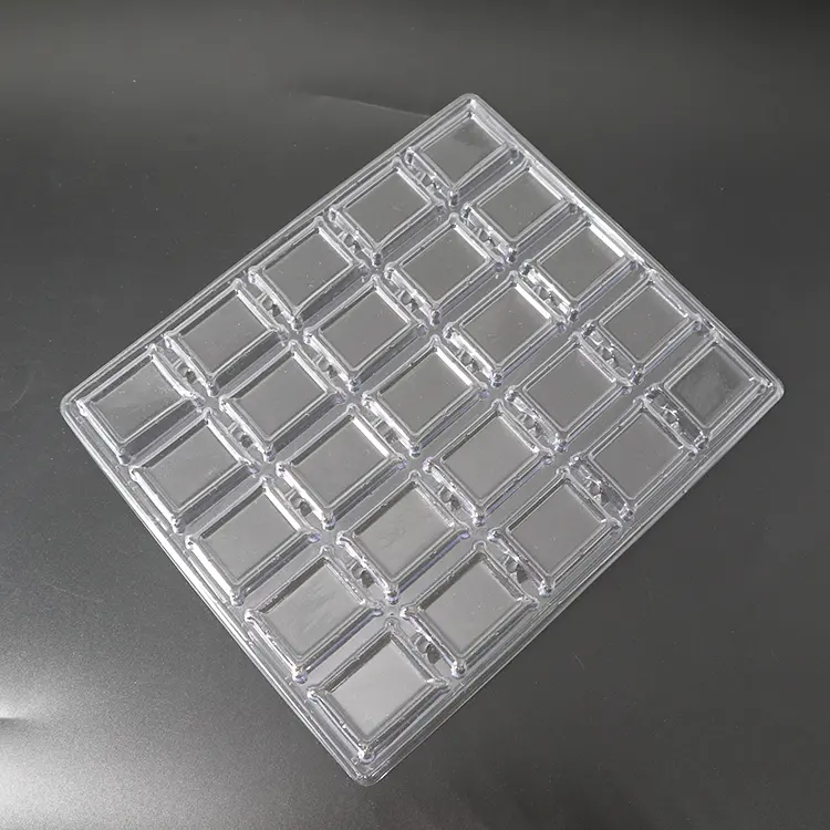 Customized clear plastic lids for chocolate boxes plastic tray for chocolates with dividers chocolate blister tray