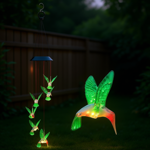 Luces LED solares con forma de colibrí, 6 LED que cambian de color, IP44, lámpara decorativa impermeable para jardín, hogar y exteriores - Product Image 2