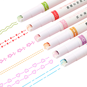Văn phòng phẩm Con lăn Bút Đánh Dấu khác nhau đường cong hình dạng vĩnh viễn nhanh chóng làm khô Dễ Thương Mô hình màu đường cong dòng pastel Highlighter - Product Image 1