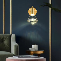 Applique Murale Moderne de Luxe en Cristal pour Bureau, Chambre, Couloir, Balcon, Escalier – Lampes Murales de Chevet en Laiton