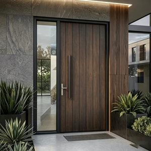 Puerta de Entrada de Doble Hoja ALUFRONT con Certificación NFRC, Diseño de Ahorro Energético para Complejos Residenciales y Comunidades Vecinales - Product Image 1