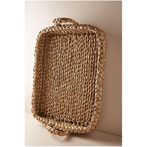 <b>Large</b> Handwoven Rattan & Jute Rope Serving Tray Durable Sustainable and Stylish Decor for Modern Rustic and Coastal Homes - Product Image 1