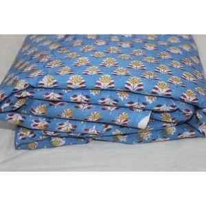 Tela de Algodón Suave con Diseño Floral Estampado a Mano en Azul para Ropa de Verano, Tela Africana Hecha a Mano para Confección de Vestidos por Metro - Product Image 6