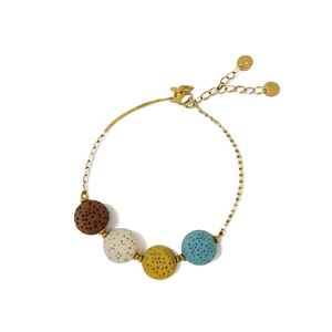 Fashion <b>Beaded</b> <b>Bracelet</b> 316L Stainless Steel PVD <b>Gold</b> Plating Sustainable Resistant Multi Color Round Beads - Product Image 2
