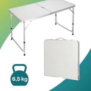 Set Tavolo da Campeggio in Alluminio con 4 Sgabelli Blu 120x60x71 Cm Tavolo Pieghevole a Valigetta con Maniglia - Product Image 4