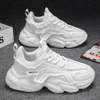 Prix usine léger blanc PU hommes papa chaussures à la mode et anti-dérapant pour le printemps et l'automne
