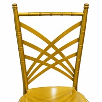 Chaises de réception de luxe pour mariages en plein air, chaises empilables en acier doré pour événements, chaises de décoration pour hôtels et mariages